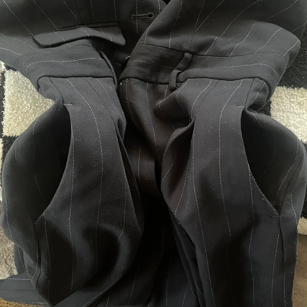 Anthropologie Navy Pinstripe Jumpsuit - Picture 7 of 10